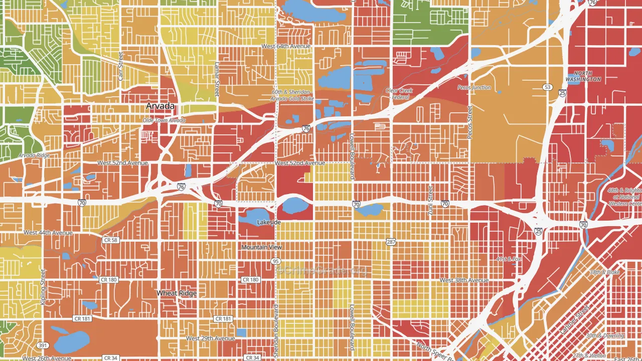 Regis, Denver, CO Map of Assault Rates