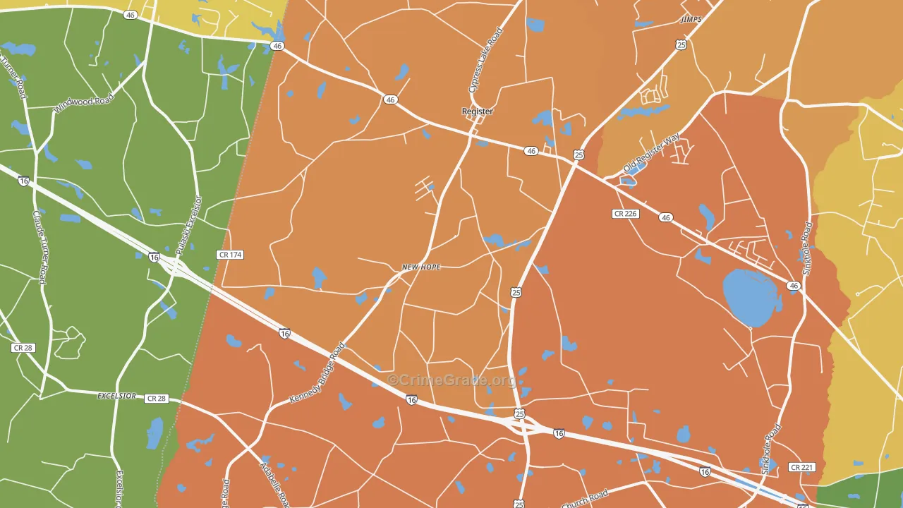 Register, GA Map of Assault Rates