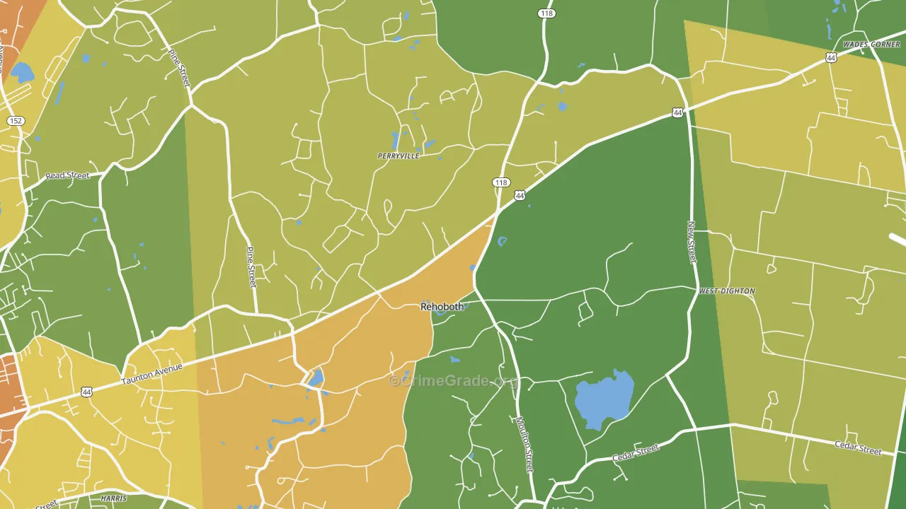 Rehoboth, MA Map of Assault Rates