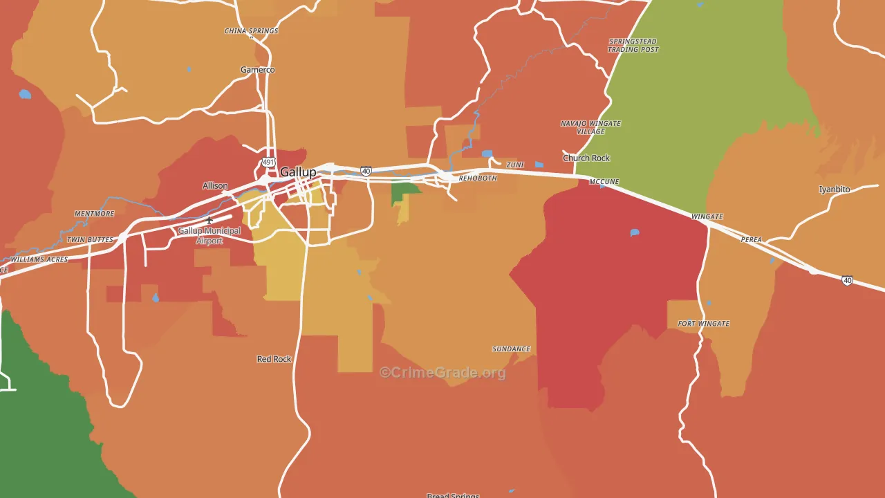 Rehoboth, NM Map of Assault Rates