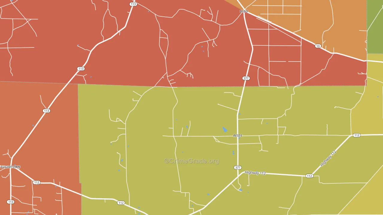 Reids, LA Map of Assault Rates