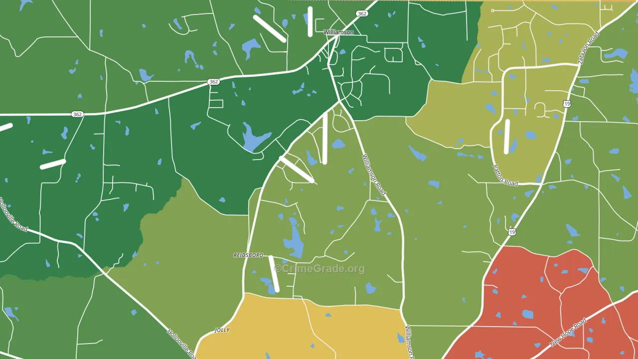 Reidsboro, GA Map of Assault Rates