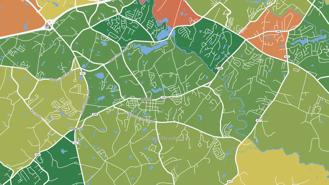 Reidville, SC Map of Assault Rates