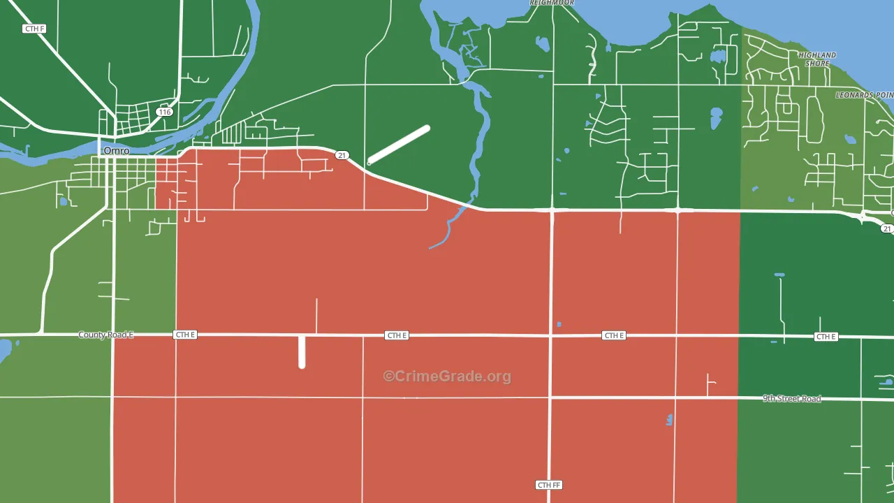 Reighmoor, WI Map of Assault Rates