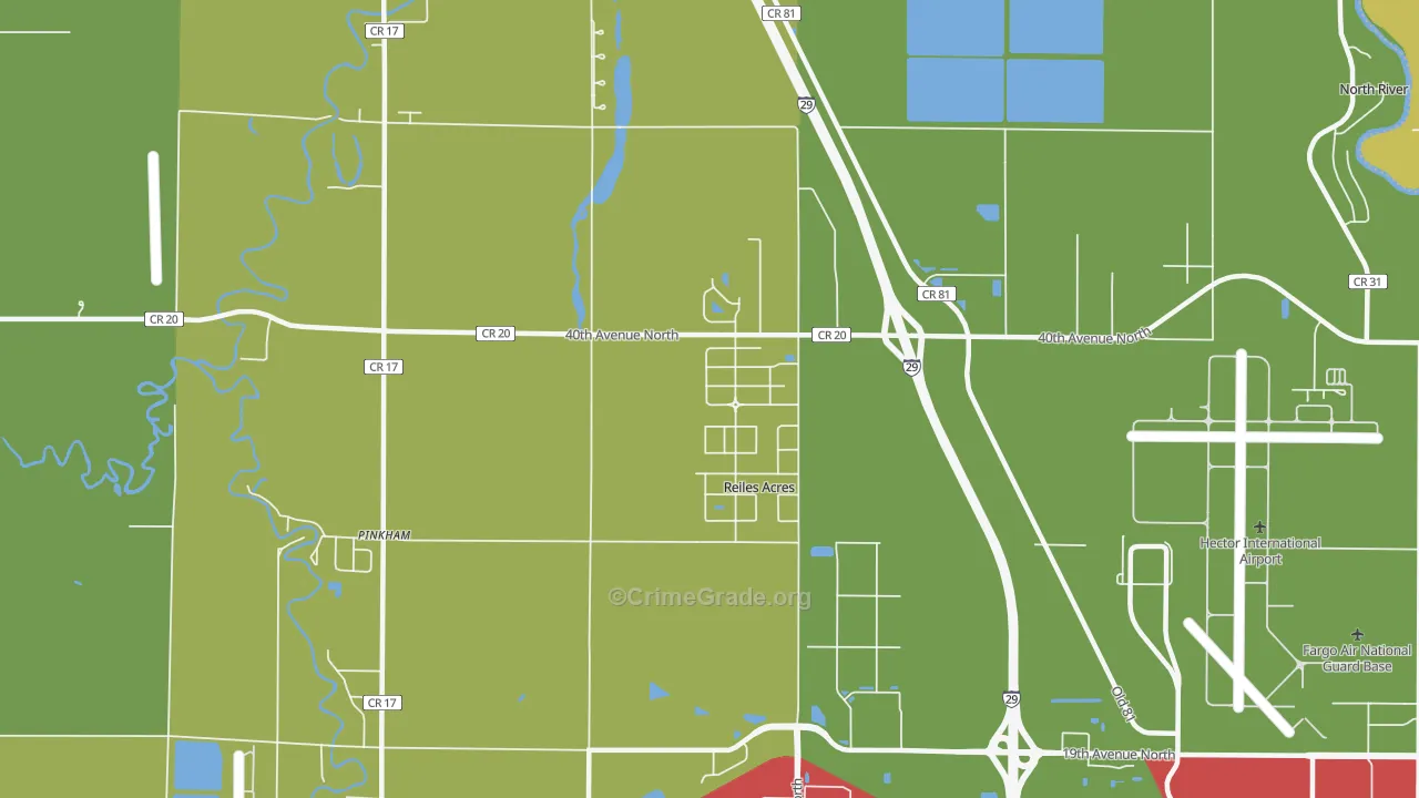 Reiles Acres, ND Map of Assault Rates