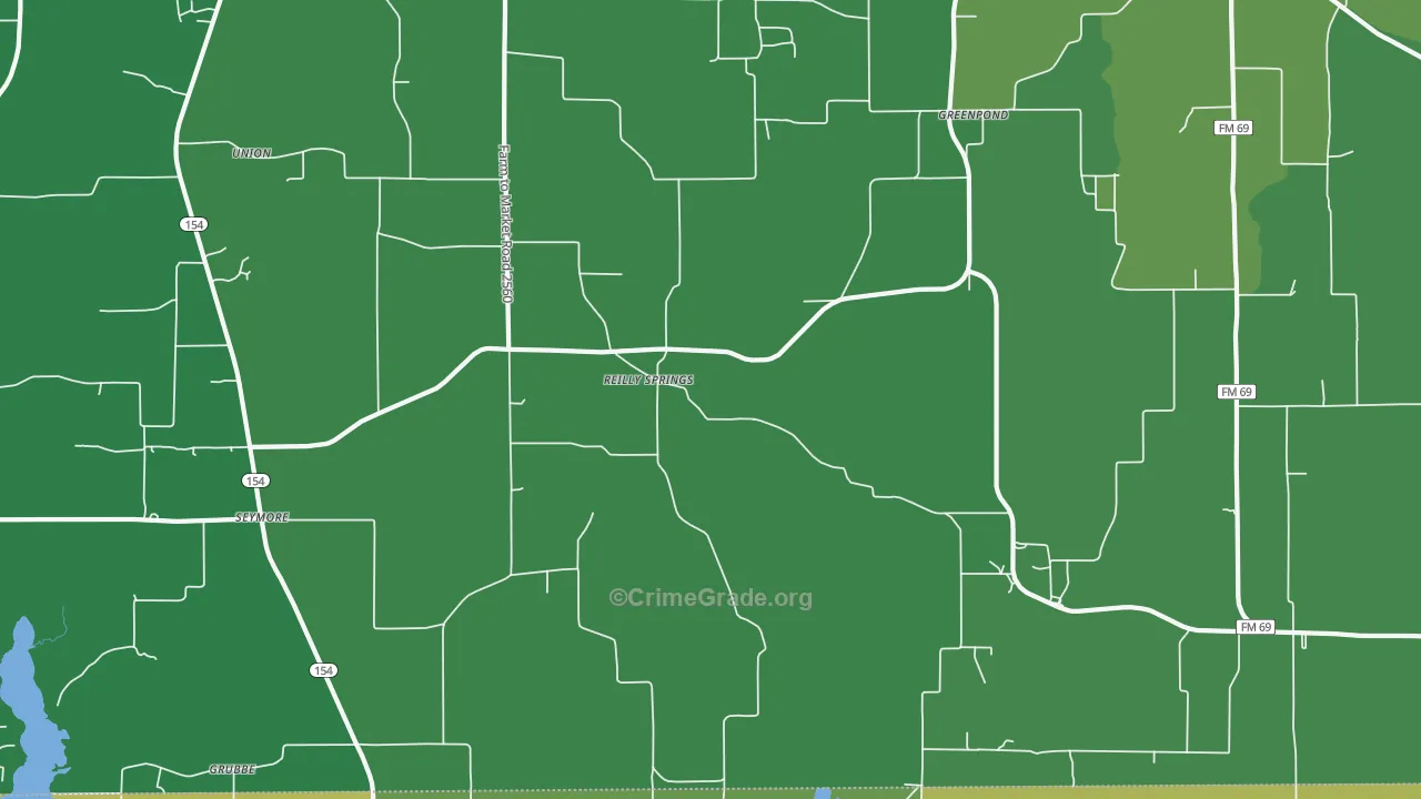 Reilly Springs, TX Map of Assault Rates