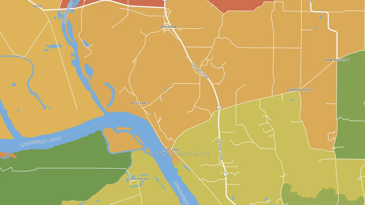 Reily Lake, IL Map of Assault Rates
