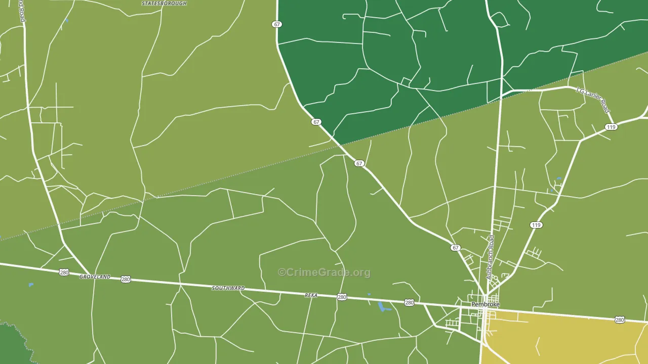 Reka, GA Map of Assault Rates