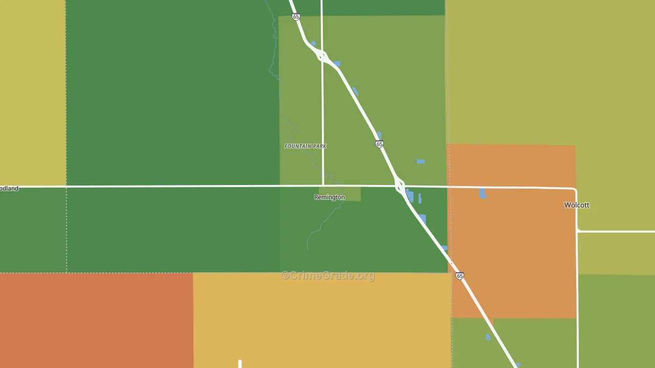 Remington, IN Map of Assault Rates