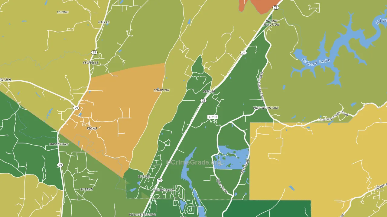 Remlap, AL Map of Assault Rates