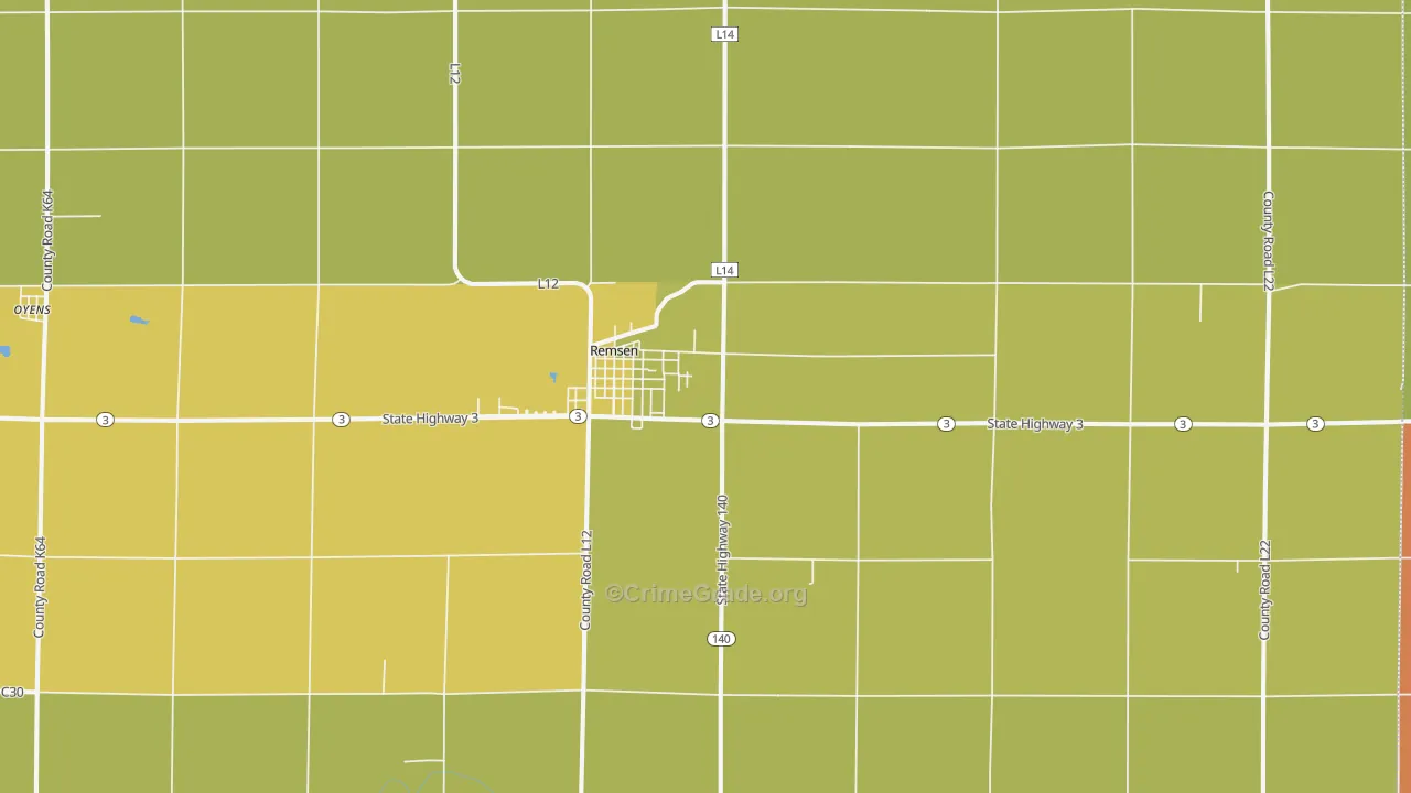 Remsen, IA Map of Assault Rates