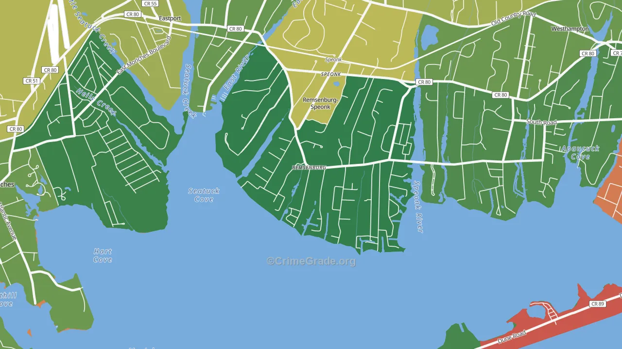 Remsenburg, NY Map of Assault Rates