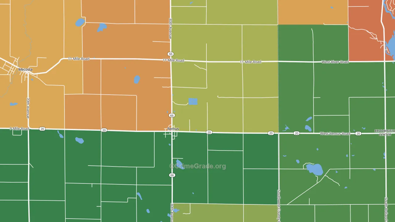 Remus, MI Map of Assault Rates