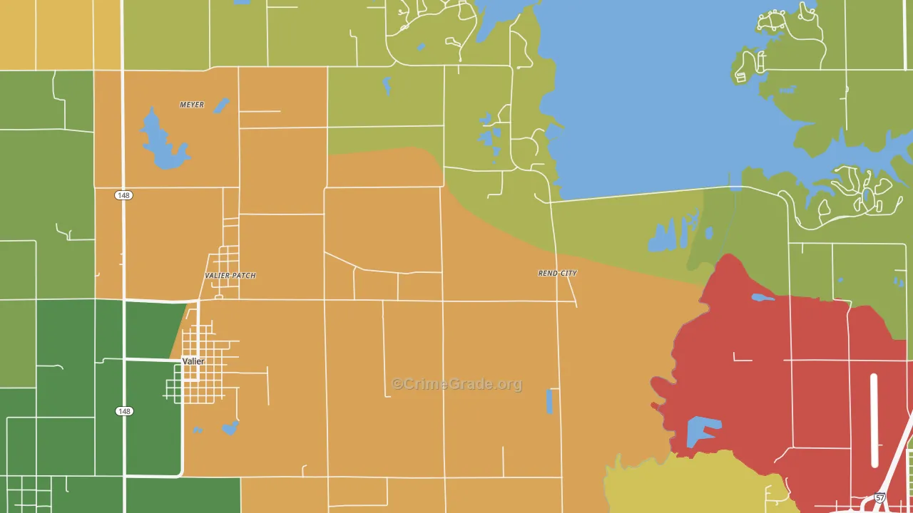 Rend City, IL Map of Assault Rates