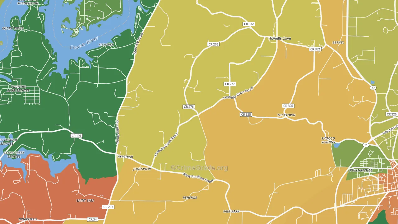 Renfroe, AL Map of Assault Rates
