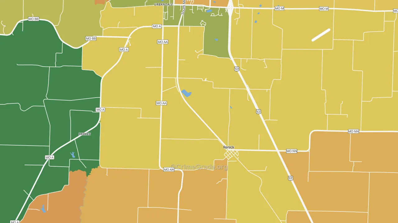 Renick, MO Map of Assault Rates