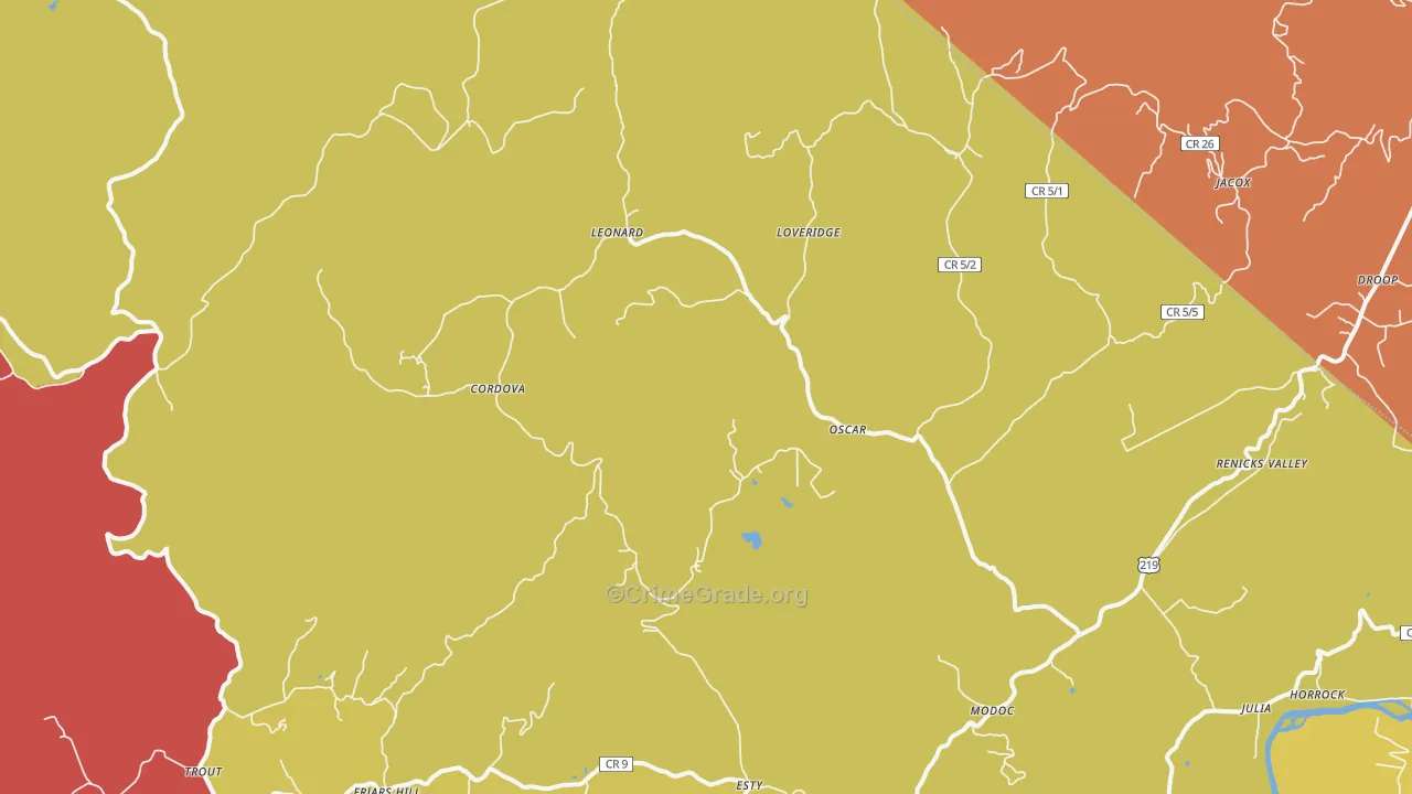 Renick, WV Map of Assault Rates