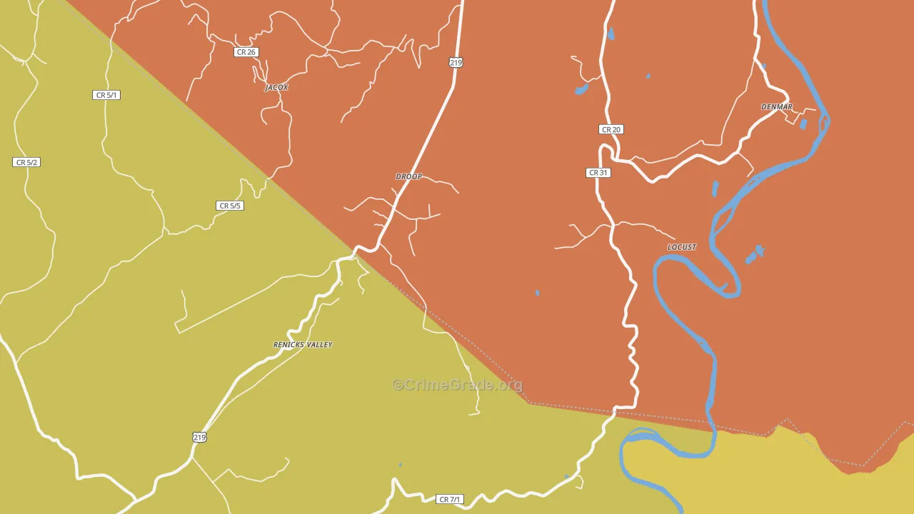Renicks Valley, WV Map of Assault Rates