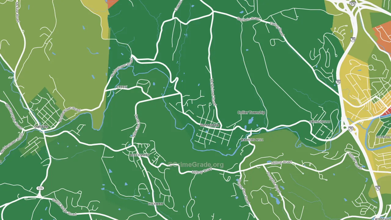 Rennerdale, PA Map of Assault Rates