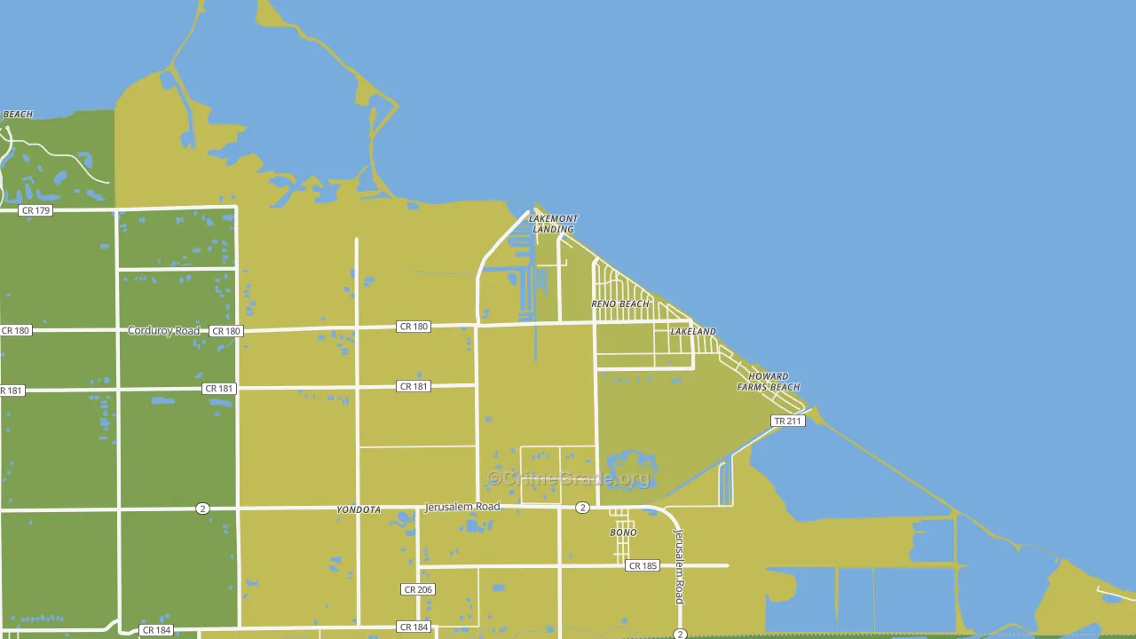 Reno Beach, OH Map of Assault Rates