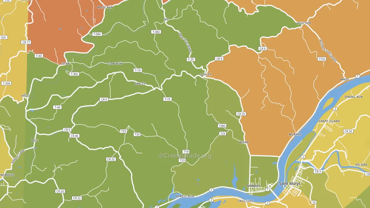 Reno, OH Map of Assault Rates