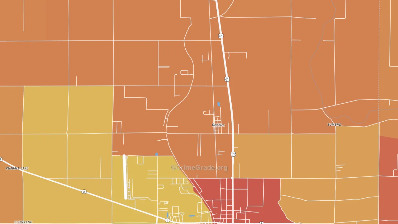 Renova, MS Map of Assault Rates