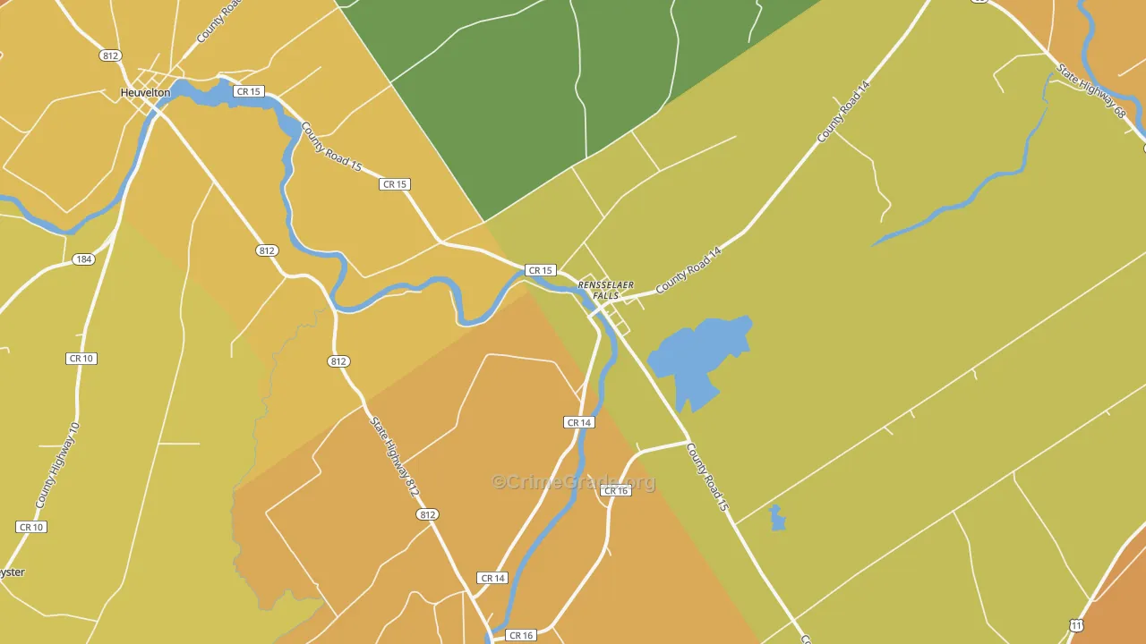 Rensselaer Falls, NY Map of Assault Rates