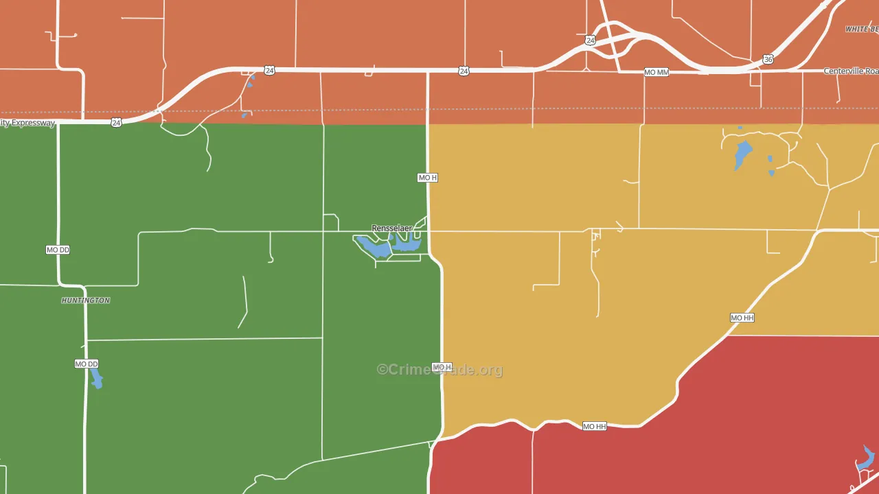 Rensselaer, MO Map of Assault Rates