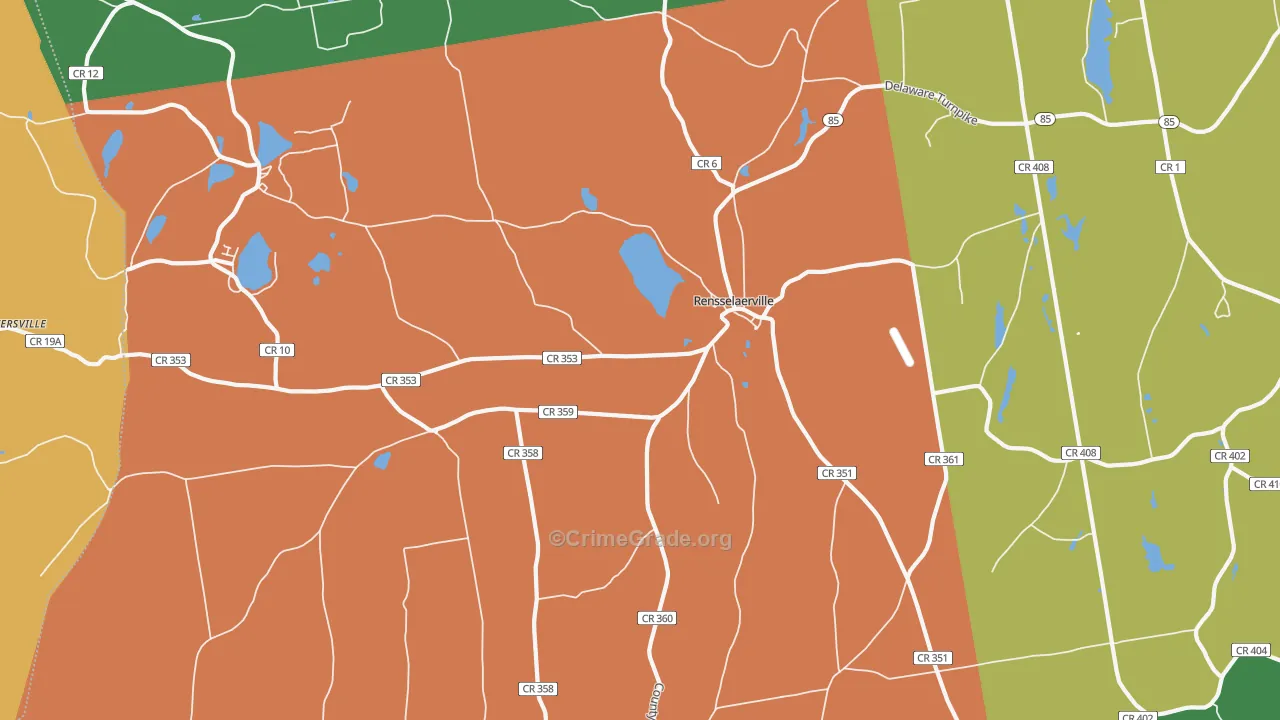 Rensselaerville, NY Map of Assault Rates