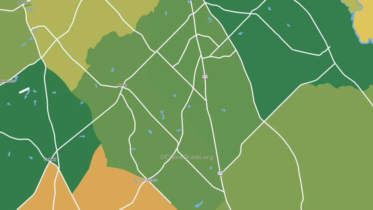 Rentz, GA Map of Assault Rates