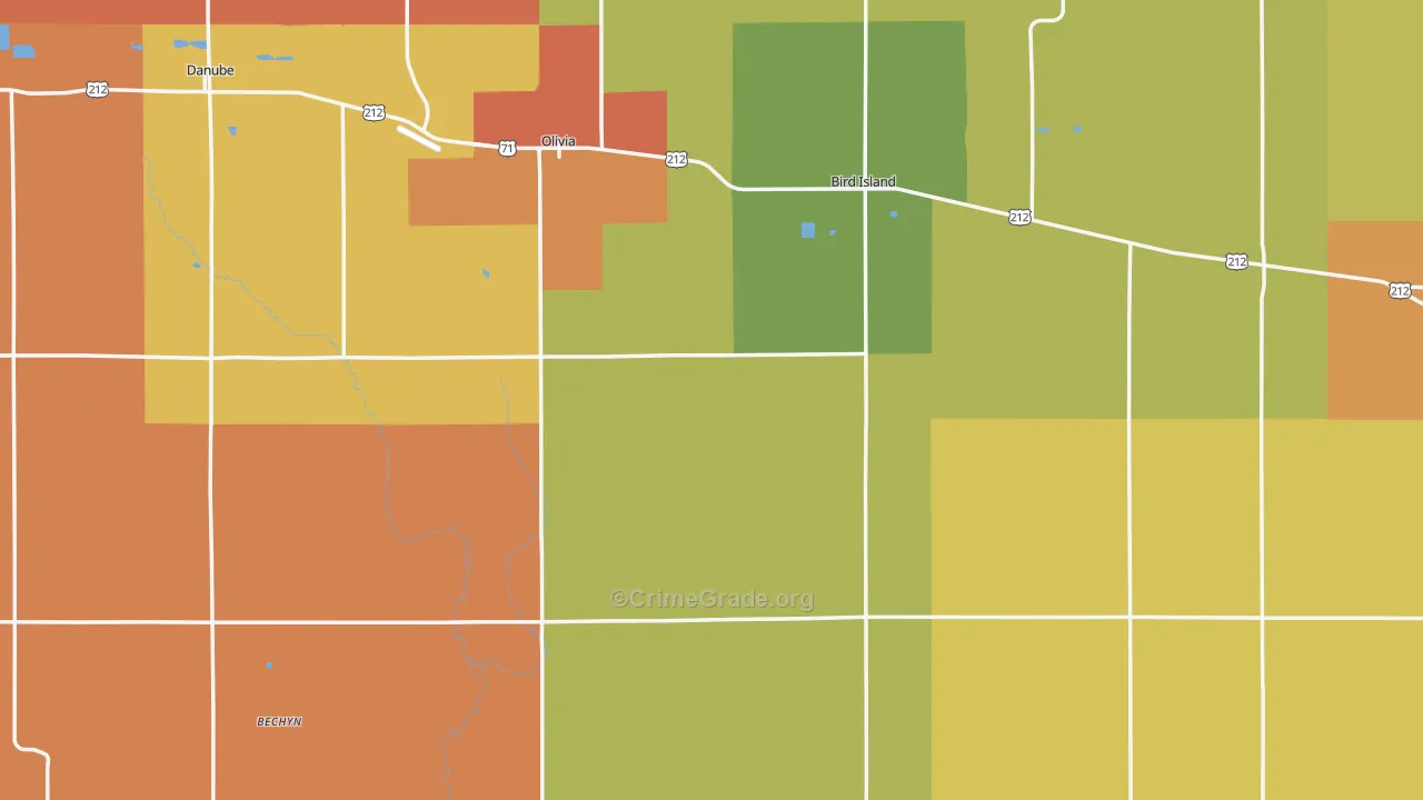 Renville County, MN Map of Assault Rates