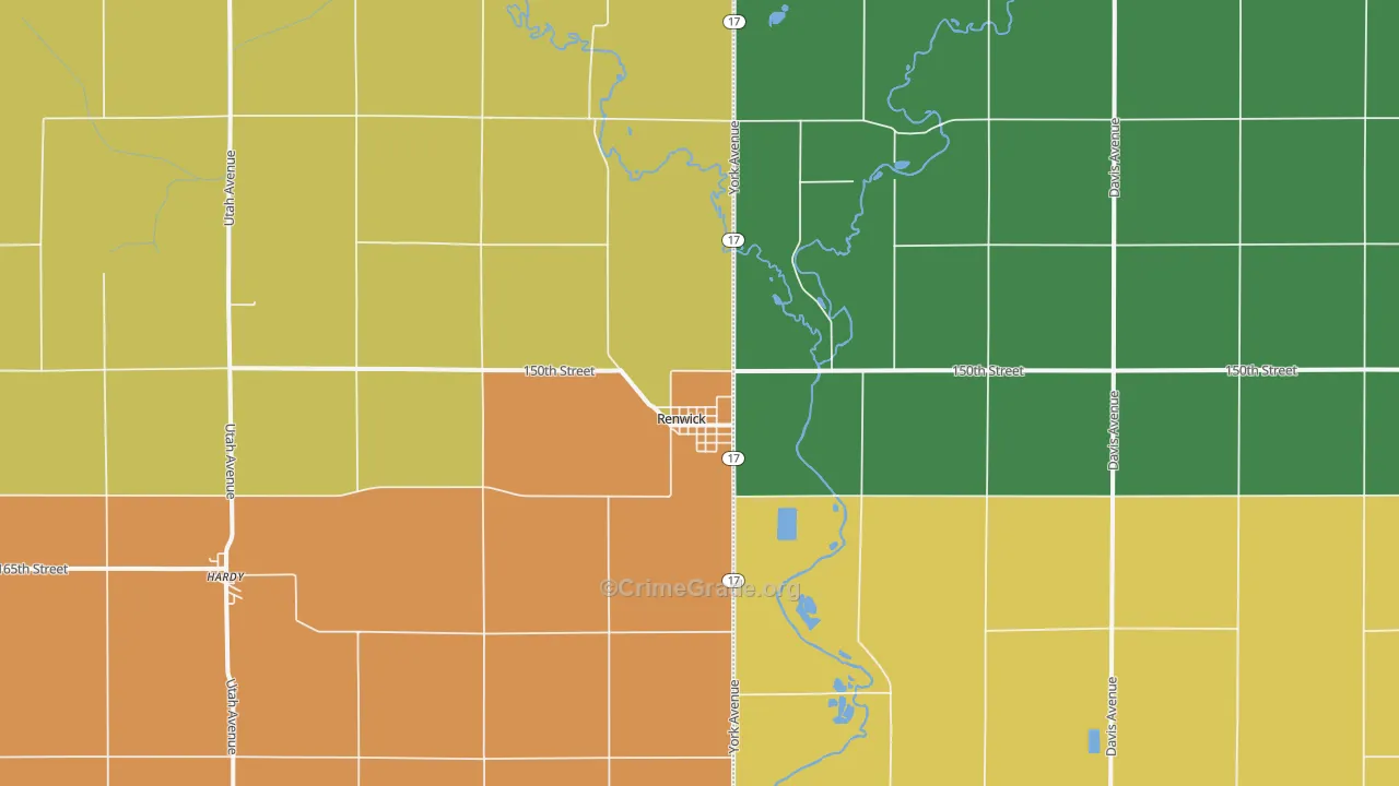 Renwick, IA Map of Assault Rates