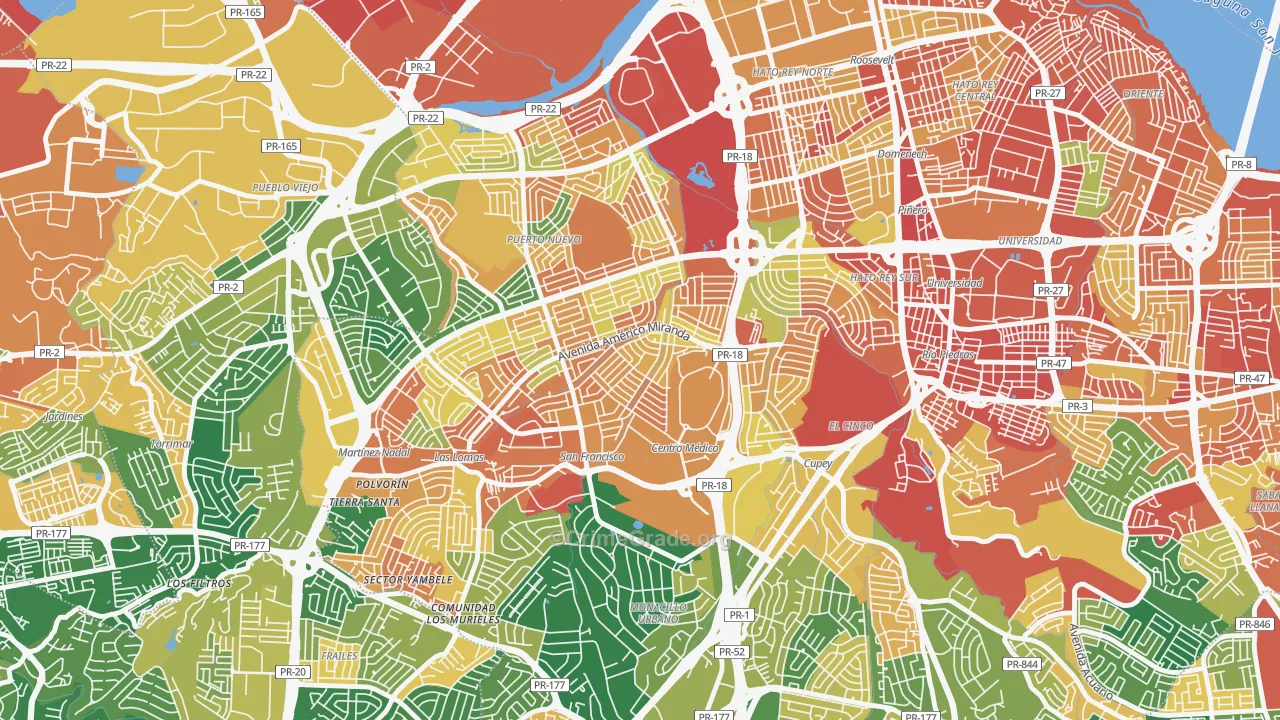 Reparto Metropolitano, San Juan, PR Map of Assault Rates