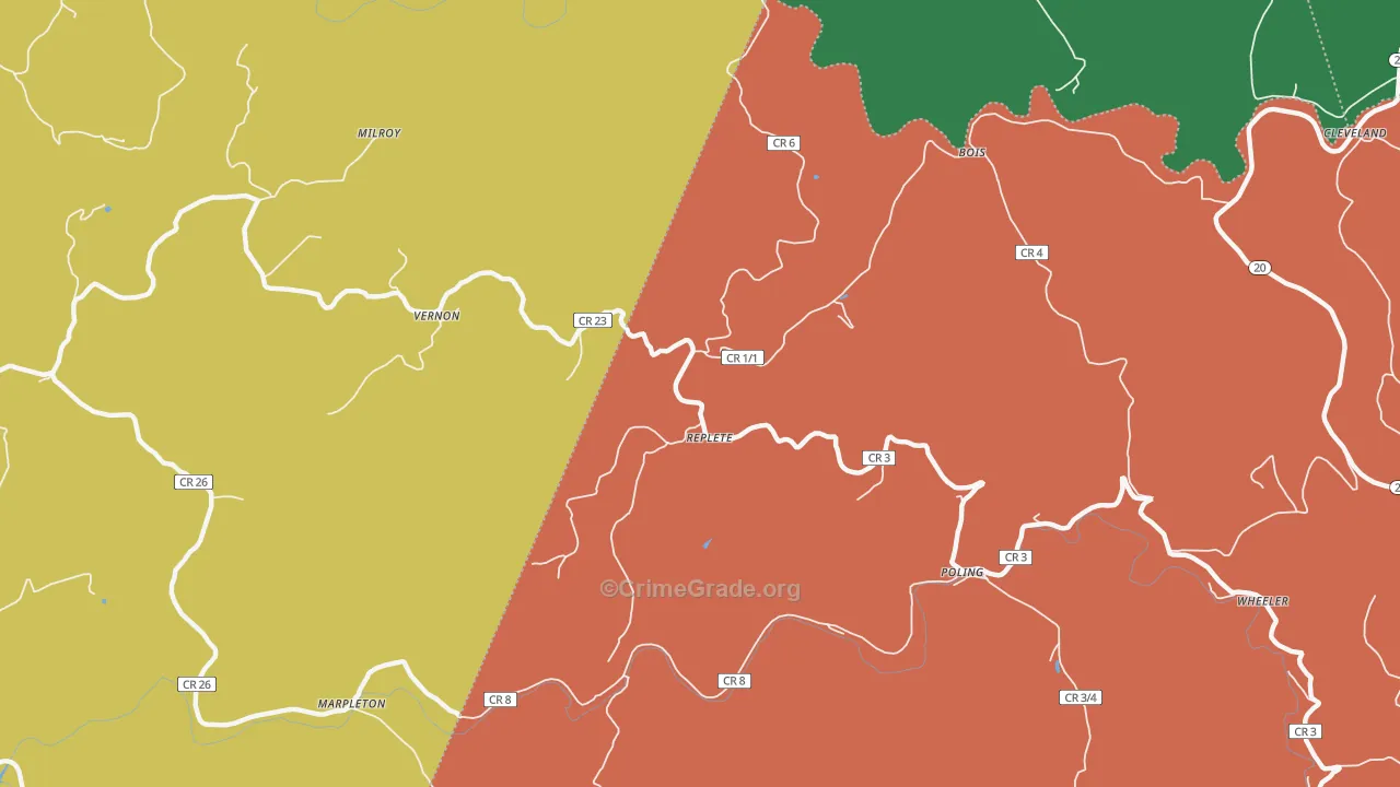 Replete, WV Map of Assault Rates