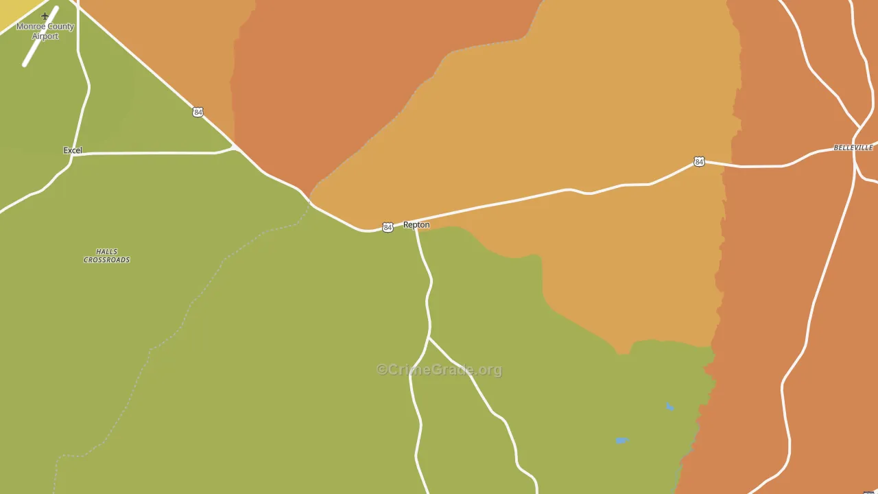 Repton, AL Map of Assault Rates