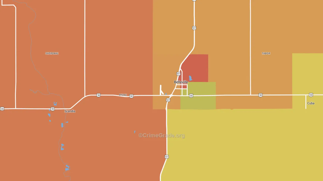 Republic County, KS Map of Assault Rates