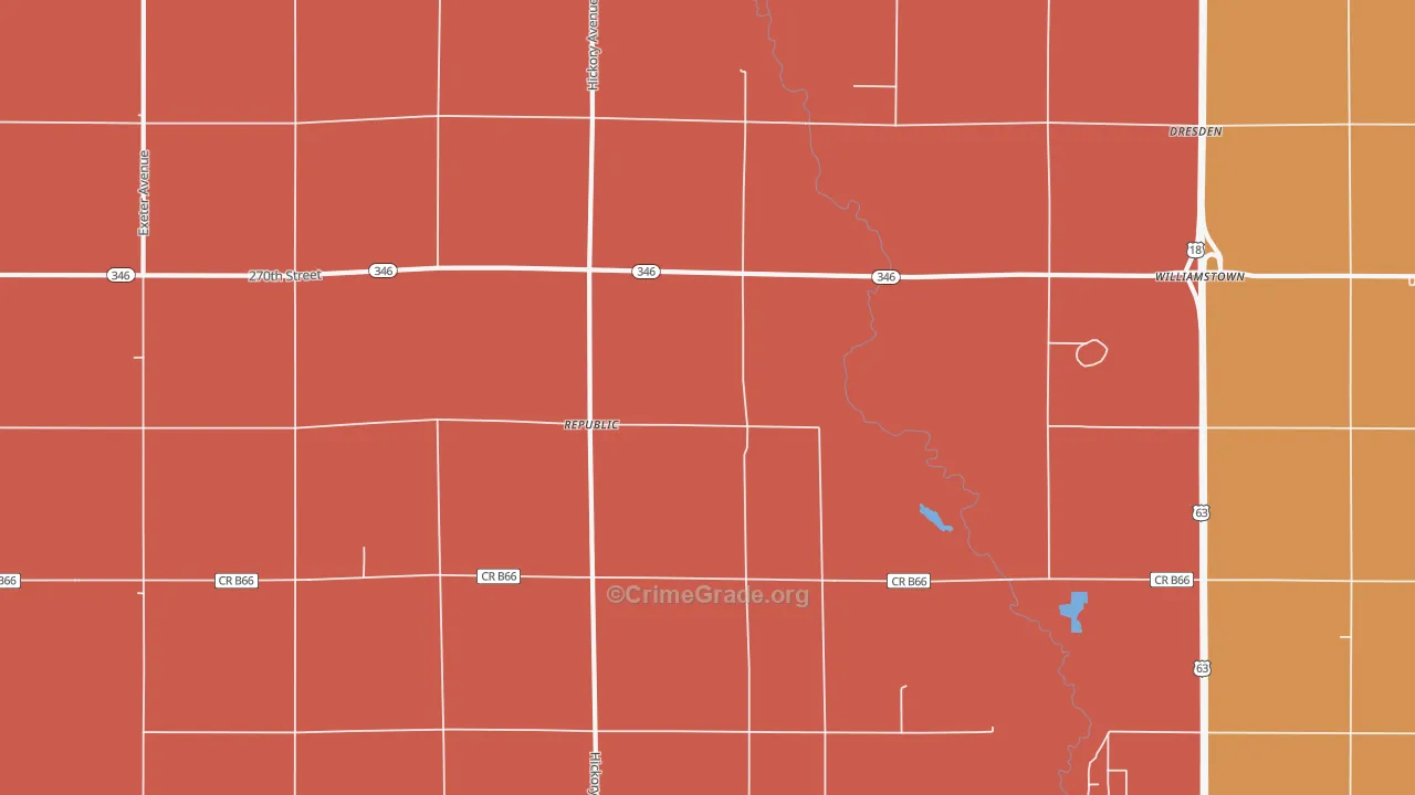 Republic, IA Map of Assault Rates