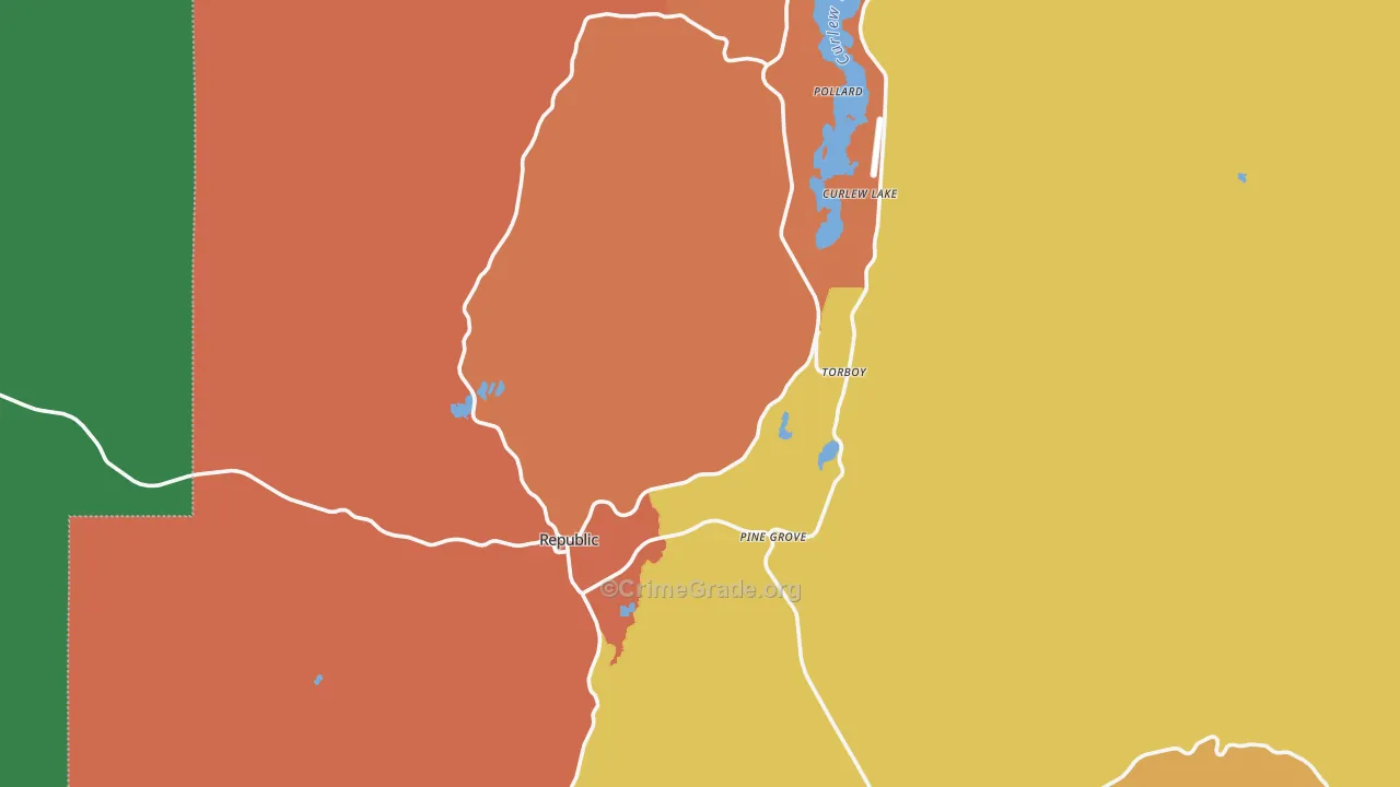Republic, WA Map of Assault Rates
