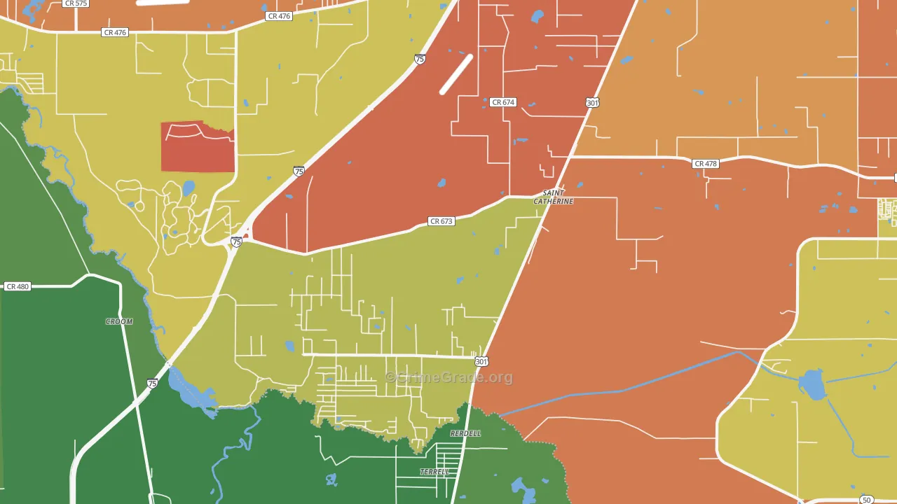 Rerdell, FL Map of Assault Rates