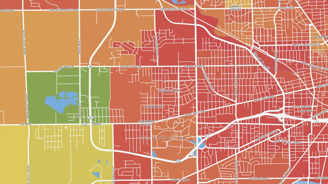 Residence Park, Dayton, OH Map of Assault Rates