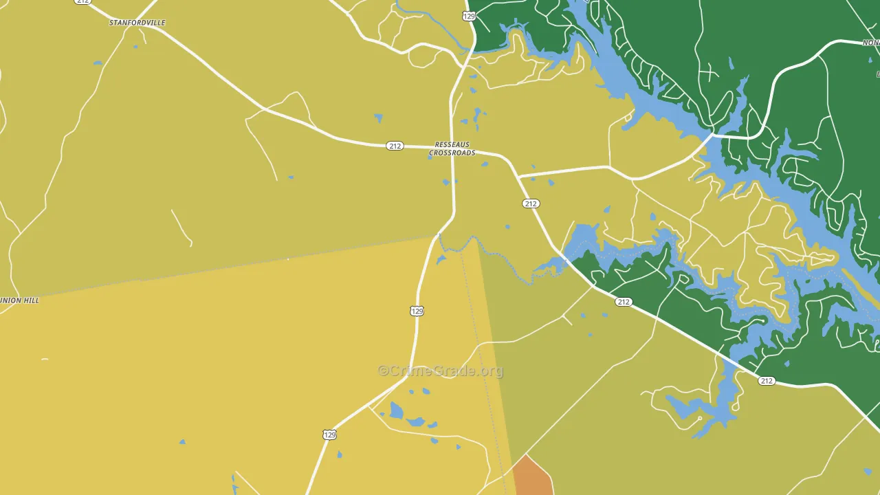 Resseaus Crossroads, GA Map of Assault Rates