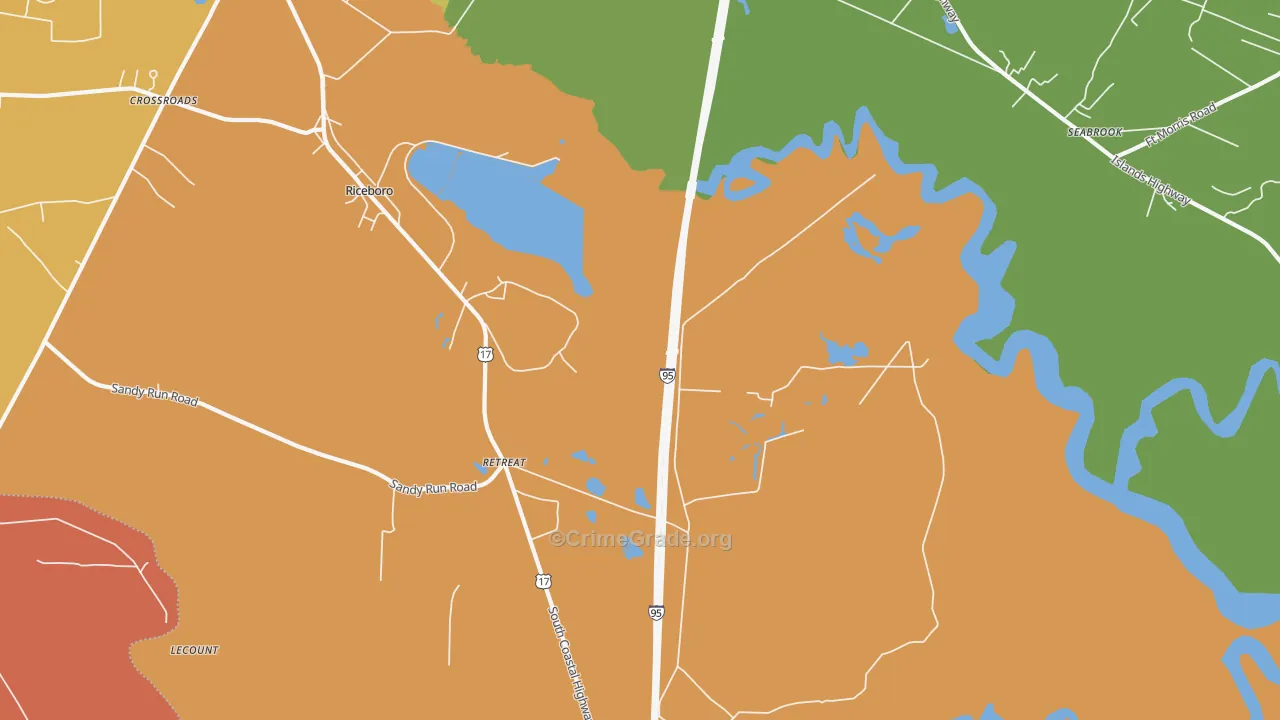 Retreat, GA Map of Assault Rates