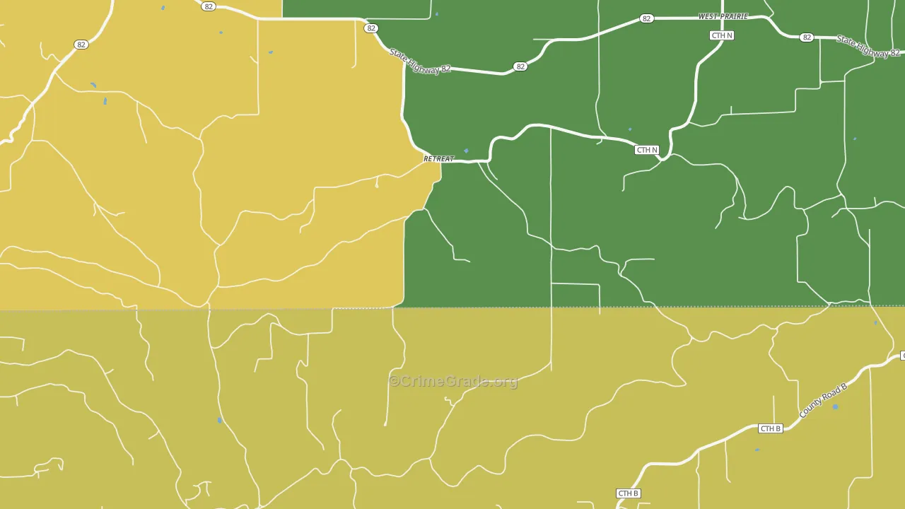 Retreat, WI Map of Assault Rates