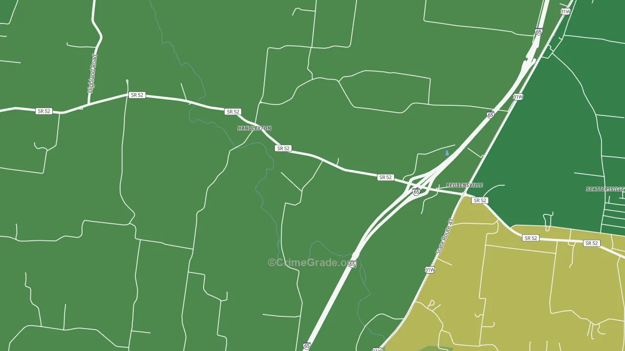 Reubensville, TN Map of Assault Rates