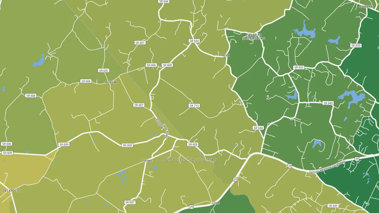 Reva, VA Map of Assault Rates