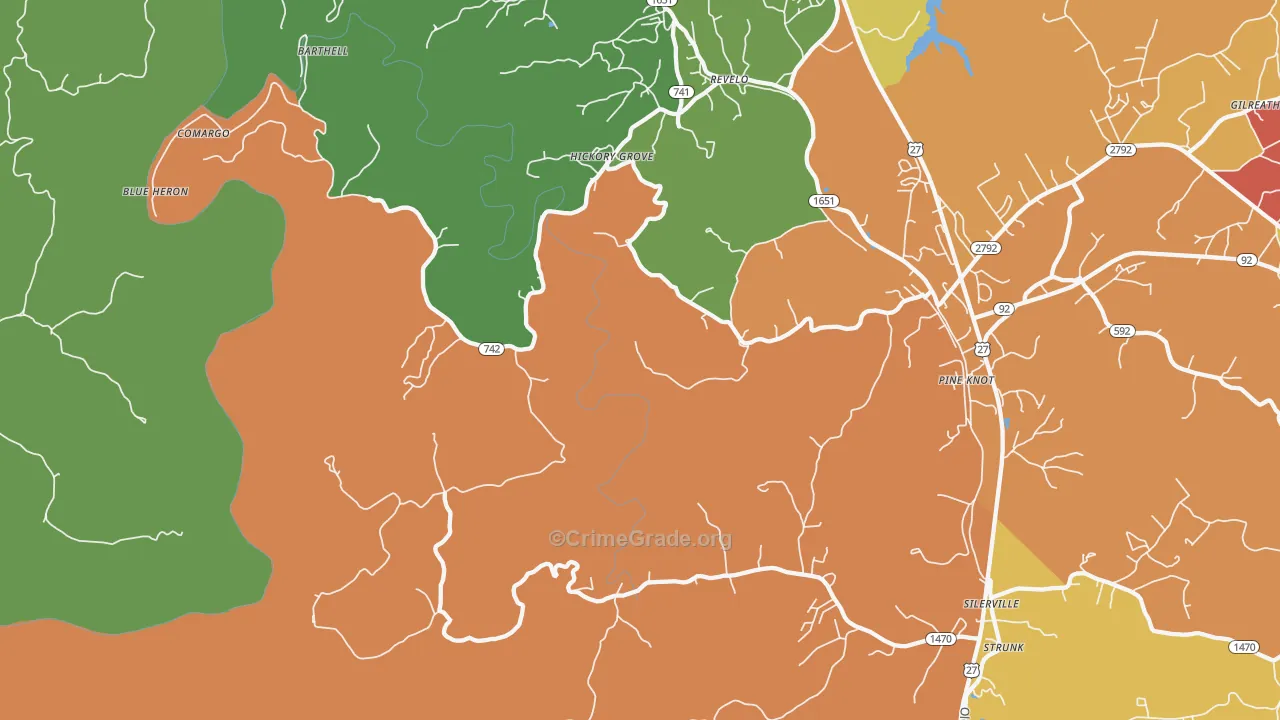 Revelo, KY Map of Assault Rates