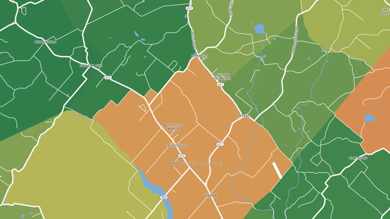 Revere, PA Map of Assault Rates