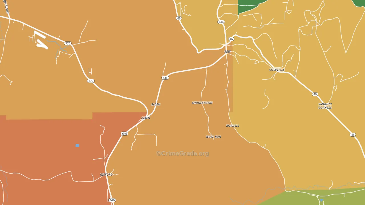 Rew, PA Map of Assault Rates