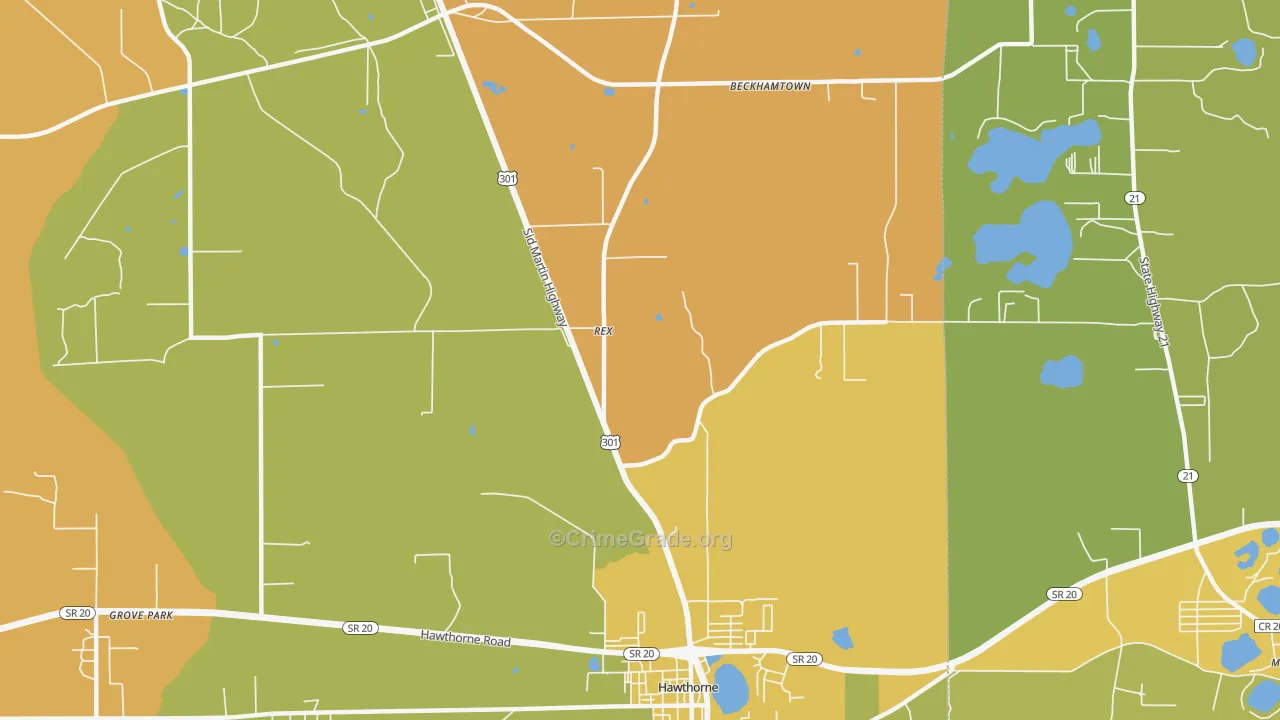 Rex, FL Map of Assault Rates