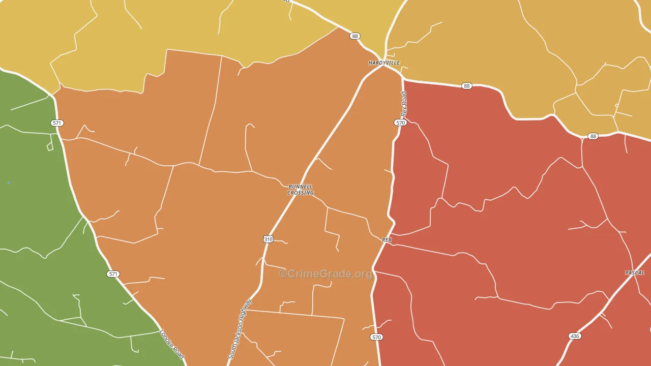 Rex, KY Map of Assault Rates